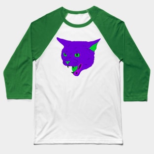 Vaporwave Cat - Vibrant Purple Baseball T-Shirt